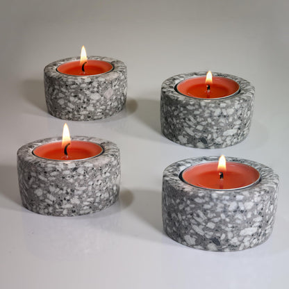 Natural maifanite Stone Tea Light Candle Holder(Set of 4) for Table Centerpieces, Valentines Day Decorations & Room Decor- Decorative Candles Holders for Wedding Gifts