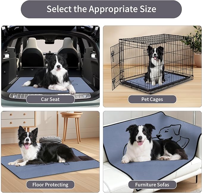 1 Pack Washable Pee Pads for Dogs 72"x72", Reusable Training Puppypads Absorbency Non-Slip & Leak-Proof for Pet Whelping Box Playpen Crate Sofa Bed Floors (Gray)