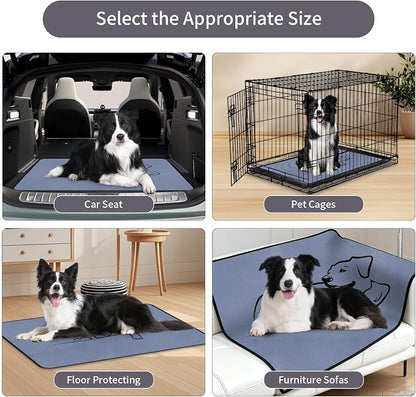 2 Pack Washable Pee Pads for Dogs 36"x51", Reusable Training Puppypads Absorbency Non-Slip & Leak-Proof for Pet Whelping Box Playpen Crate Sofa Bed Floors (Gray)