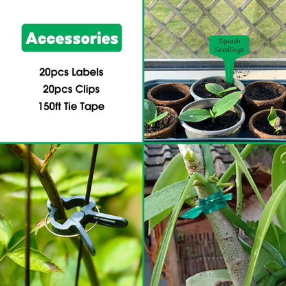 Unves 10 Pack Plant Support Stakes, 10" W x 16" H Half Round Peony Cages and Supports, Metal Peony Cage Plant Ring for Outdoor Plants Tomato Flower Vine, with Garden Labels, Clips and Ties