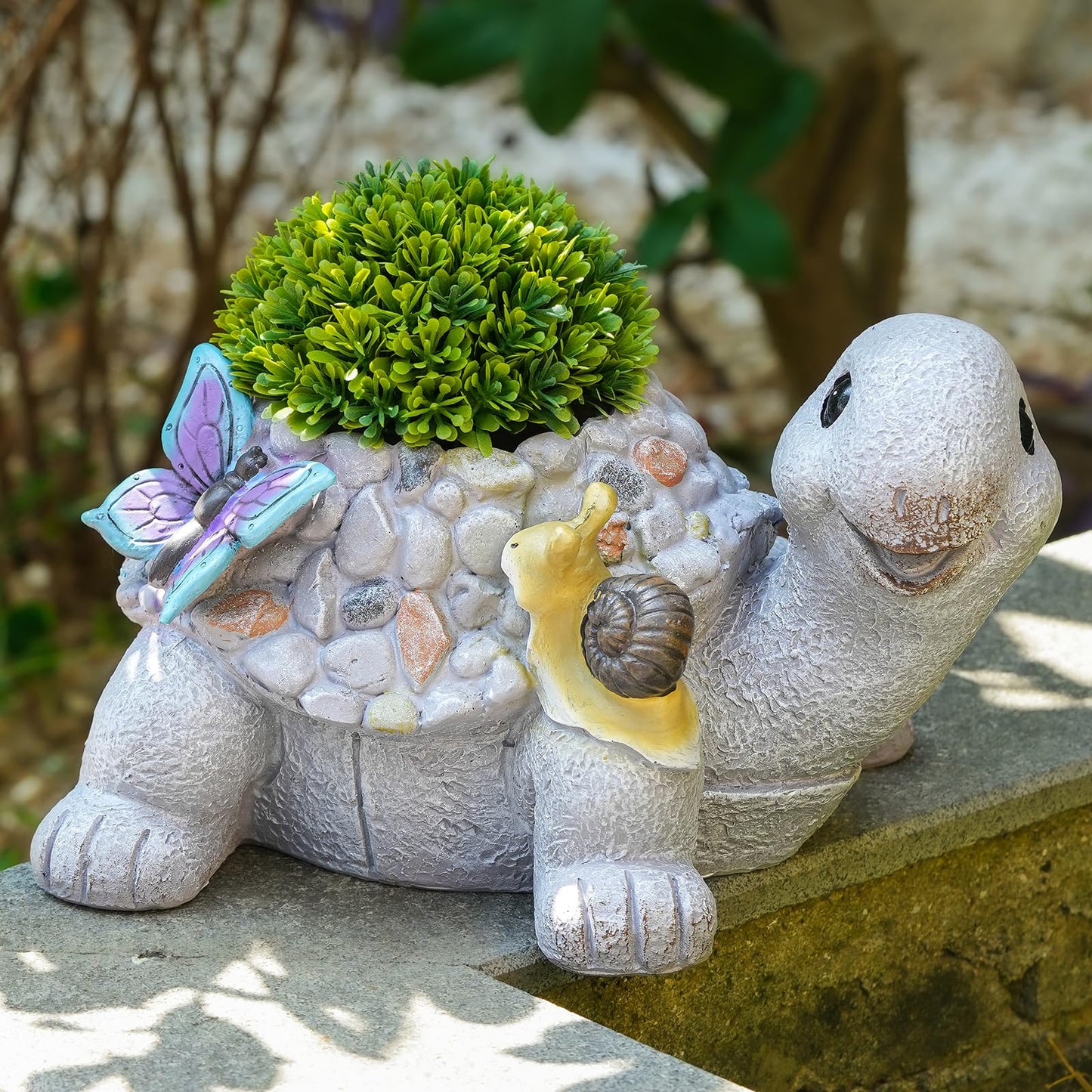 Euiroet 16.5" Large Succulent Plant Pots, Turtle Planter Flower Pots with Drainage Hole,Cute Planting Pots for Cactus,Succulent Planters for Indoor Plants Home Garden Flower Pot Gifts for Plant Lovers