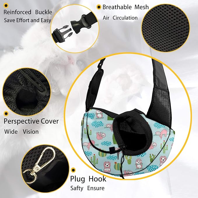 FUSURIRE Spider Web Small Dog Sling Carrier for Small Pets, Cats and Puppies, Breathable Mesh Halloween Front Pack Hands-Free Carrier Bag with Adjustable Shoulder Strap for Outdoor Travel
