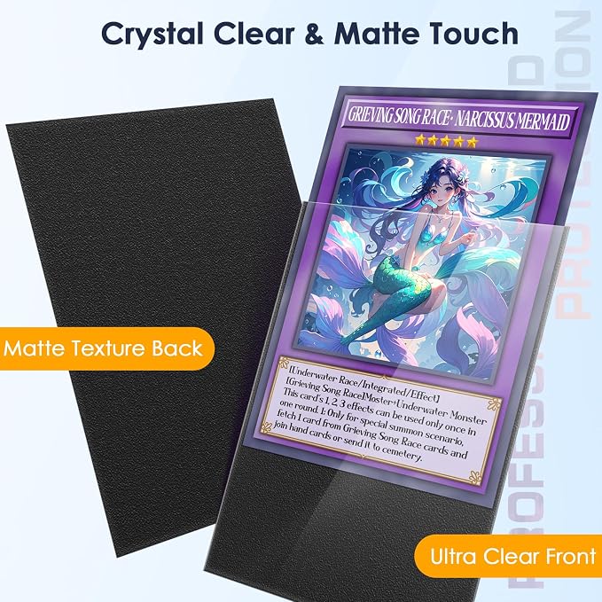 200 Counts Black Card Sleeves Top Loaders for Trading Card, Matte Card Sleeves Deck Card Protectors Compatible with Baseball Card, Sports Cards, Game Card