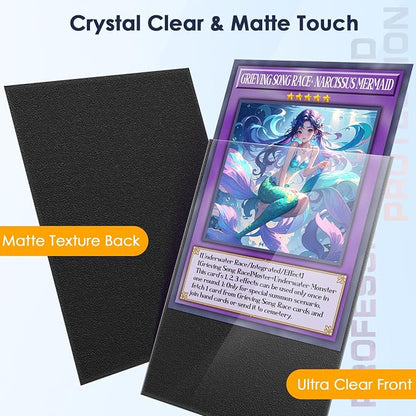 200 Counts Black Card Sleeves Top Loaders for Trading Card, Matte Card Sleeves Deck Card Protectors Compatible with Baseball Card, Sports Cards, Game Card
