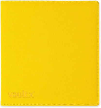 Vault X Slim Ring Binder, 540 Cards, fits 9 Pocket Pages, Exo-Tec Material, 3 D-Ring Folder, for Trading Cards (Yellow)