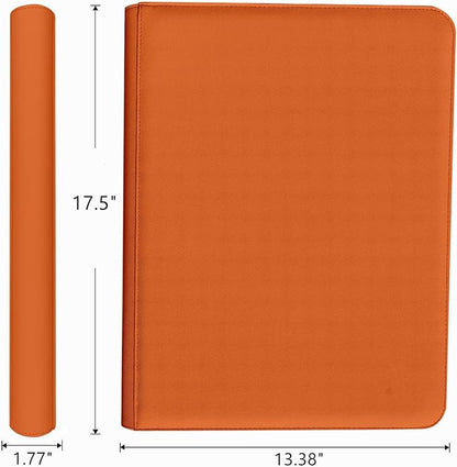 1000+ Pockets Trading Card Binder, 16 Pocket Ringless Side Loading Card Holder Album, Trading Card Album Fit for YuGiOh, MTG, TCG, Game Cards, Sports Cards, Business Cards (Orange)