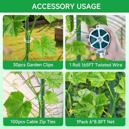 Cucumber Trellis for Raised Bed, 48x65 Inch U-Shape Garden Trellis for Outdoor Climbing Plants, Rust-Resistant Arch Plant Support Vegetable Trellis for Cucumber Tomato Pea Zucchini, Squash