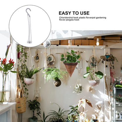 Happyyami 50pcs Flower Pot Hanging Chain Plastic Spider Plant Pots Hooks Basket Planter Hanger Wall Plant Container Stand Holder for Outdoor Indoor Garden Fence Railing Decor S