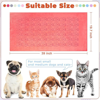Irenare 12 Pcs Microfiber Dog Towels for Drying Dogs Cats, 20 x 40 Inch, Quick Drying Absorbent Pet Puppy Towels for Small Puppy Dog Cat Kitten Pet, Grooming Bathing Shower Travel Supplies(Multicolor)