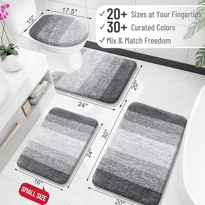 OLANLY Large Bathroom Rugs Mat 44x32, Extra Soft Absorbent Microfiber Bath Rugs, Rubber Backing, Quick Dry, Machine Washable Bath Mats for Bathroom Floor, Tub and Shower, Home Decor Accessories, Grey