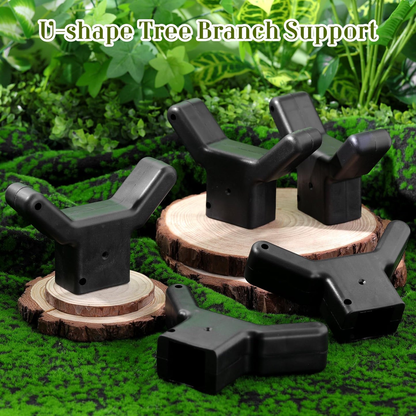 Yungyan 16 Pcs Tree Support, Plastic Fruit Branch Support Device Tree Brace Prevent Them from Breaking for Vineyards Ornamental Gardens Orchards Fits on Standard 1.57 x 1.57 Inch Lumber (Black)