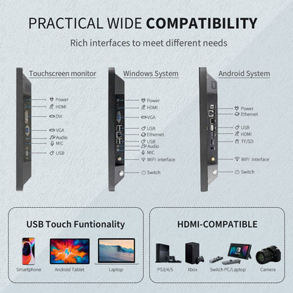 TouchWo 27 inch Android 14 Touchscreen Monitor Tablet, 16:9 FHD 1080P, WiFi & BT, Built-in Speakers, RK3576 8GB RAM & 128GB ROM, Smart Board for Classroom, Meeting & Game