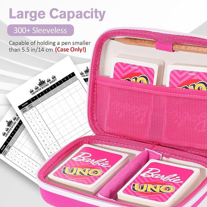 ProCase Hard Playing Card Game Carrying Case, Travel Storage Box Holds 300+ Trading Cards, Bag Holder for Classic Board Game UNO, Five Crowns，SKYJO, PlayMonster and More (Case Only) -Pink