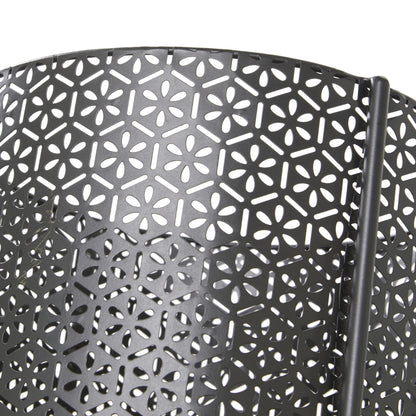 CosmoLiving by Cosmopolitan Metal Indoor Outdoor Planter Large Planter Pot with Removable Stand, Set of 2 Planters 18", 12"H, Black