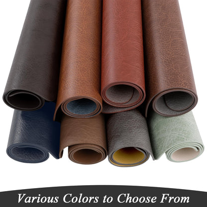 SHACOS Faux Cowhide Leather Placemats Set of 6, Wipeable Water Heat Resistant Place Mats, Stain Resistant Table Mats for Dining Table Kitchen Decor, Brown Blue