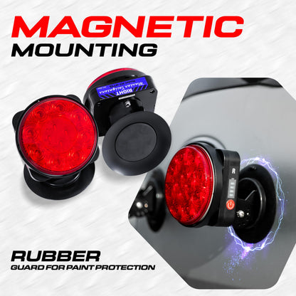 Master Tailgaters Wireless Pivot Tow Lights | 4 Pin Round Connector | Magnetic Mount | Model MT-WTP-4R-1