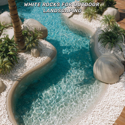 NUPICK 16lb White River Rocks for Outdoor Landscaping, 1-2 Inch Pebbles for Indoor Plants, Natural Polished Aquarium Gravel, Decorative Rocks for Succulent, Garden, Vases Fillers, Bird Baths