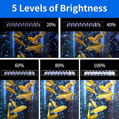 AQUANEAT LED Aquarium Light for 12 Inch Fish Tank, Auto On Off with Timer, Full Spectrum, Adjustable Brightness, Daylight Moonlight Mode, for Fresh Water Low-to-Mid Light Plants