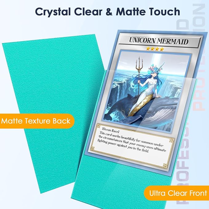 500 Pcs Card Sleeves for Trading Card, Matte Card Sleeves Deck Card Protectors Compatible with Baseball Cards, Sports Cards, Game Cards (Mint)