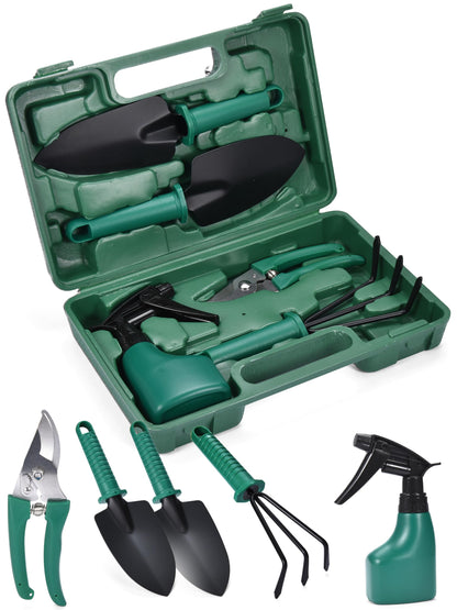2wayz Garden Tool Set - 5-Piece Durable Gardening Hand Tools - 3x12x7-inch Gardening Kit with Portable Box and Carrying Case - Small Garden Planting and Essentials Tools - Gift for Garden Lovers