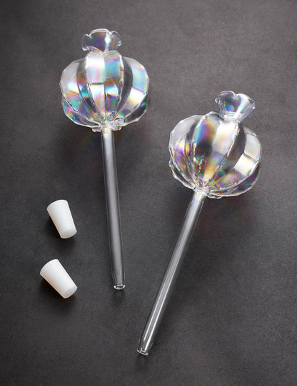 NiHome Plant Watering Globes 4-Pack, Iridescent Glass Cactus Self Watering Globe, Glass Waterer for Potted Plants - 4.7OZ/140 ML Capacity Automatic Mini Irrigation System, Adorable Gardening Gift