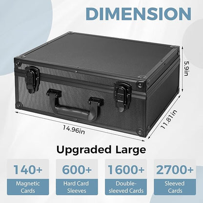Top Loader Storage Box, Trading Card Case for Sports Cards, Fits 3" x 4" 35PT Hard Sleeves with 18 Color Separators & 6 Foam Dividers, Card Box Holders 610+ Top Loaders, 140+ Magnetic Holder
