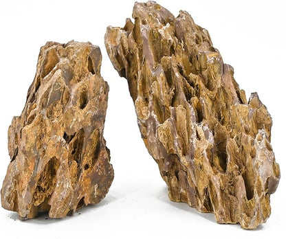 Unocho Dragon Stone Aquarium Rocks 5lb Seiryu Stone for Aquariums Landscaping Model Fish Tanks Terrariums Vivariums Paludarium Amphibian Enclosures(2-4 inches)