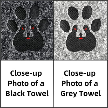 Dogvingpk Extra Large Dog Towel 2 Pack, Super Absorbent Soft Quick Drying Microfiber Pet Bath Towels for Large & Medium Dogs (XL-55" * 36", Grey and Black)