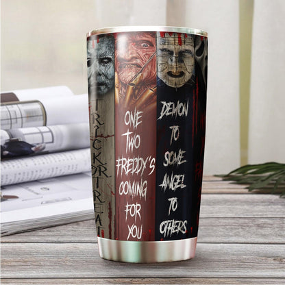 AstralWardrobe Horror Tumbler - Halloween Coffee Cup - Gifts for Men, Women on Birthday, Christmas - Horror Decorations - 20 Oz