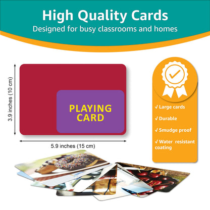 Picture My Picture Language Flash Card Set – Speech Therapy Tool for Vocabulary, Communication & Thinking, Scratch-Resistant with Activity Guide, Suitable for Education, ESL & ABA – Set of 200
