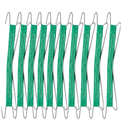 UCSAJI 10 PCS Tomato Support Hooks 10m Twine Vegetable Support Clips String Rope Plant Trellis for Climbing Plants Hooks to Prevent Tomatoes from Pinching or Falling Off (Green)
