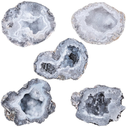 SUNYIK Mexico Agate Geode Quartz Crystal Cluster Specimen Irregular Mineral Stone Display for Home Office Decoration Reiki Healing Meditation, 0.78-1.77"(201-300g)