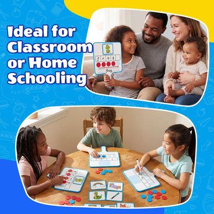 Aizweb Phonemic Awareness,Magnetic Dry Erase Whiteboards with Elkonin Box,Phonics Game,Preschool Kindergarten Speech Therapy Classroom Must Have,Phonological Manipulative Letter Sound Science Reading