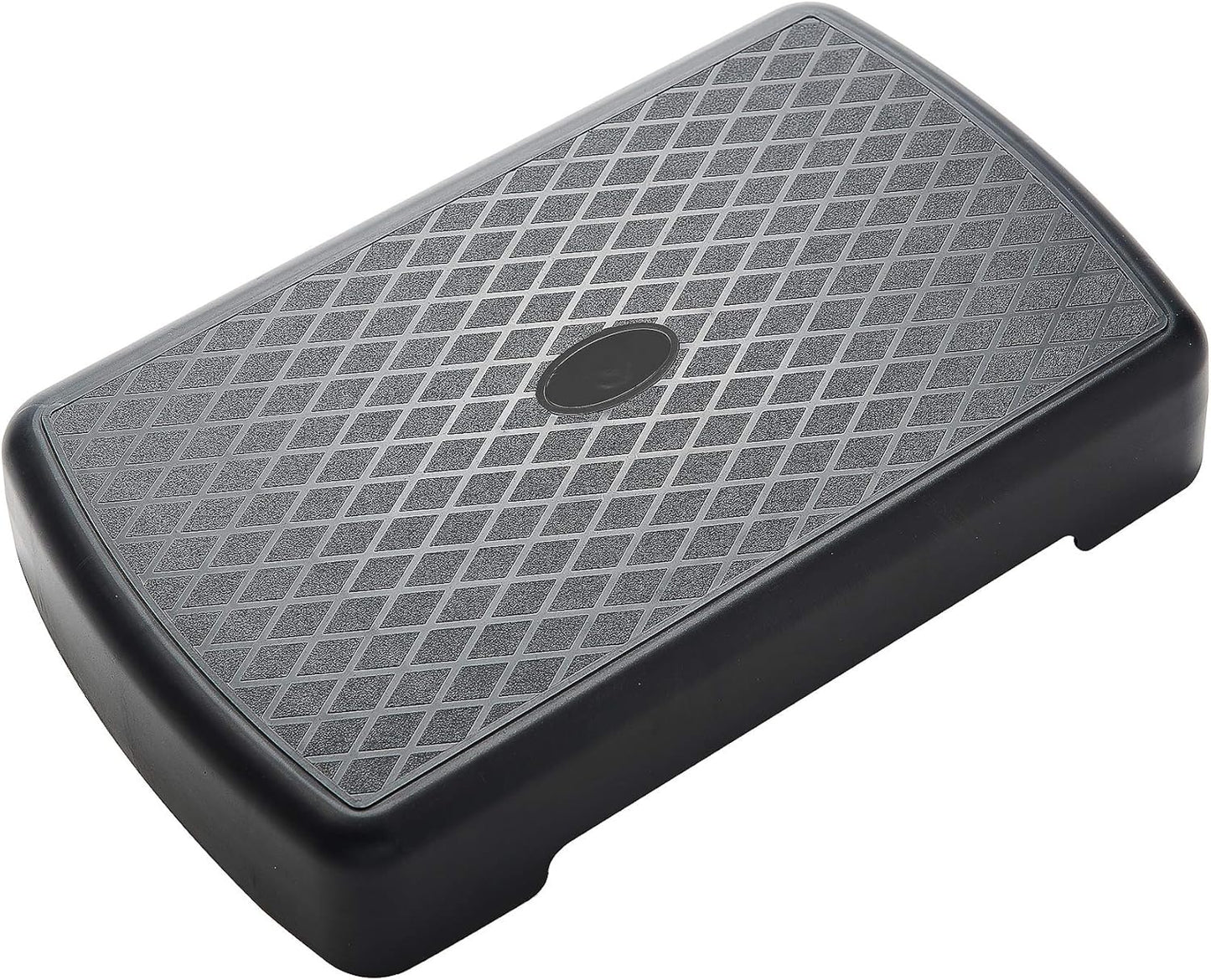Fitvids 18" Workout Aerobic Stepper Step Platform with 2 Risers, Lightweight Portable Step Up Platform Trainer, Adjustable Height 3.2’’ 5.5’’ for Home Gym, Black and Gray