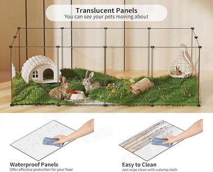 Pet Playpen,Puppy Playpen Transparent Small Animals Playpen, Pet Fence Yard Fence for Puppy,Bunny,Guinea Pigs,Ferrets,Mice,Hamsters,Hedgehogs,Turtles