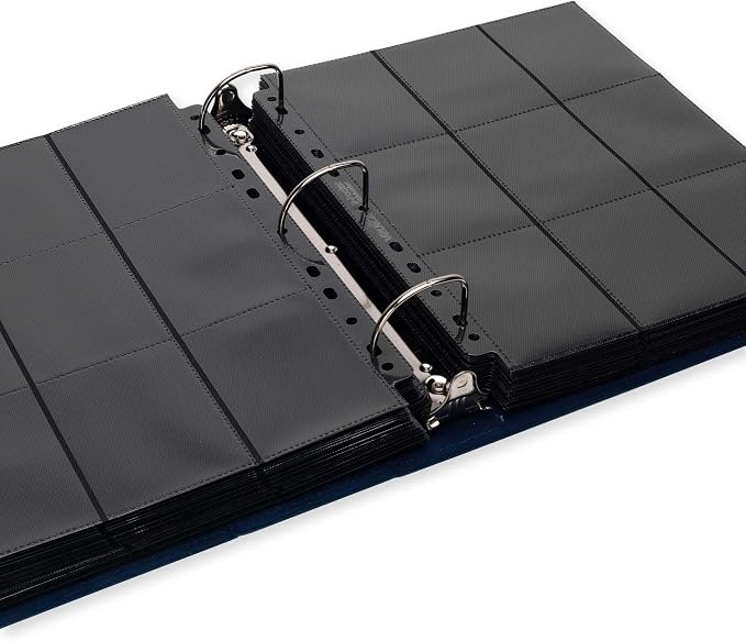 Vault X Large Ring Binder, 900 Cards, fits 9 Pocket Pages, Exo-Tec Material, 3 D-Ring Folder, for Trading Cards (Blue)