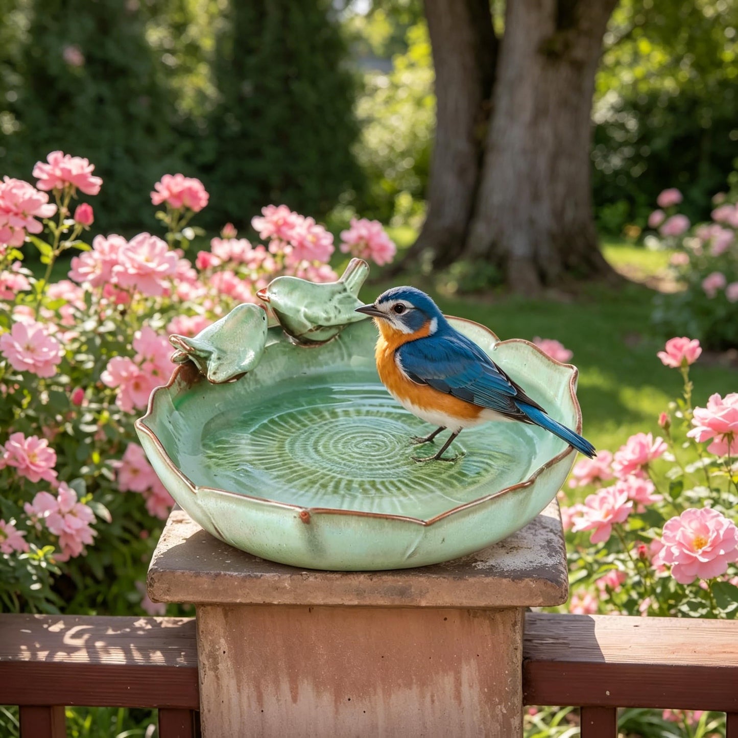 6.2x5.6x2.8in Decorative Flower Pots, Handmade Ceramic Planter, Succulent Planters, Succulent Pots with Drainage Hole for Bonsai, Small Plants & Home Decor (Dahlia Bird Design).