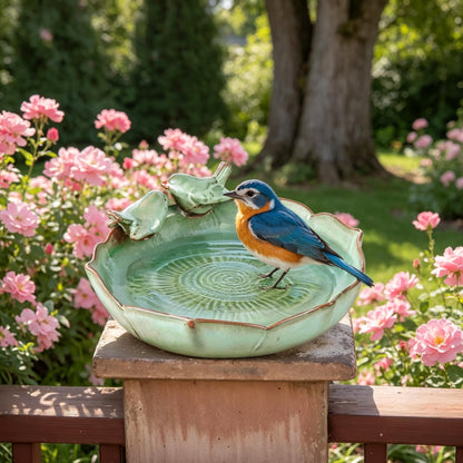 6.2x5.6x2.8in Decorative Flower Pots, Handmade Ceramic Planter, Succulent Planters, Succulent Pots with Drainage Hole for Bonsai, Small Plants & Home Decor (Dahlia Bird Design).