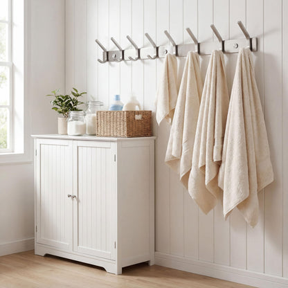 WEBI Heavy Duty 24 Inch SUS 304 Coat Bath Towel Hook Hanger Rail Bar with 8 Hooks,Brushed Finish,for Bedroom,Foyers,Hallways Home Office Storage Organization, C-CBG08