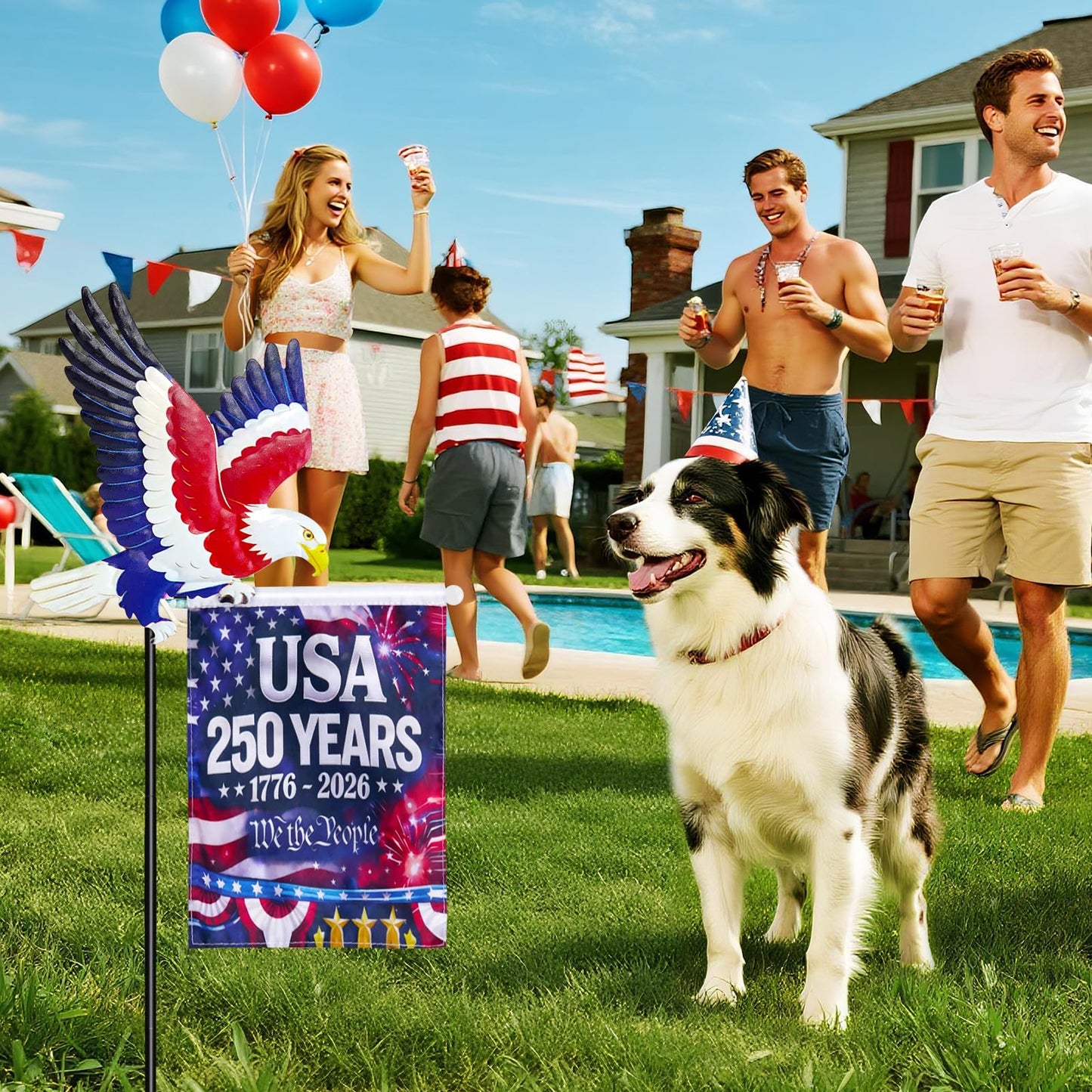 250th Anniversary America 9.4x6.5Inch Garden Flags,Eagle Garden Stakes with USA 1776-2026 Yard Sign Double-Sided Waterproof Flag,4th of July Patriotic Decorations Outdoor Independence Memorial Day