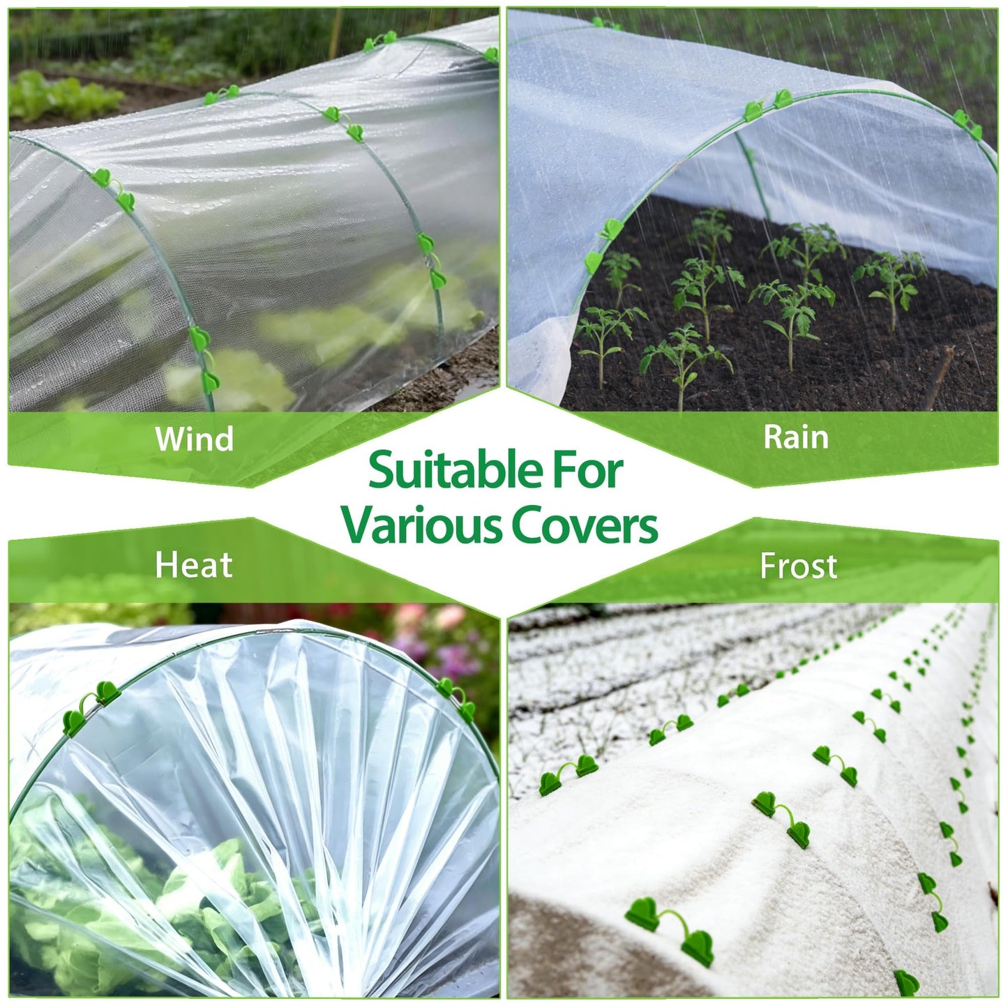 Unves 36 Pcs Garden Hoops, 6 Set of 8.4 Ft Long Fiberglass Garden Hoops for Raised Beds, Plant Stakes for Grow Tunnel Netting, Greenhouse Elevated Planting Shade Cover & Crop Row Bed Garden Stakes