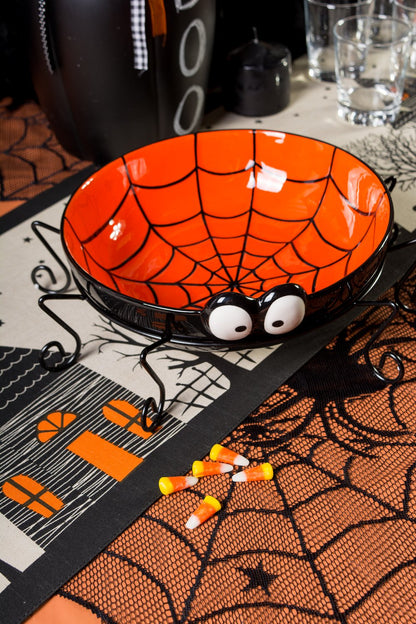 DII Halloween Party Tabletop Decor, Reusable & Machine Washable Cotton Fabric, Table Runner, 14x72, Creepy Haunted House