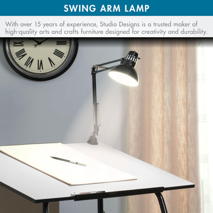 Studio Designs Swing Arm Lamp with 13-watt CFL Bulb, Black