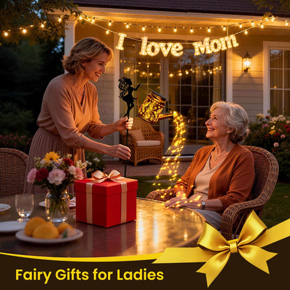 X-PREK Solar Lights Outdoor Waterproof, Fairy Solar Garden Lights Outdoor Decoration, Hummingbird Solar Watering Can Light Gardening Gifts for Mom Grandma 2 Packs