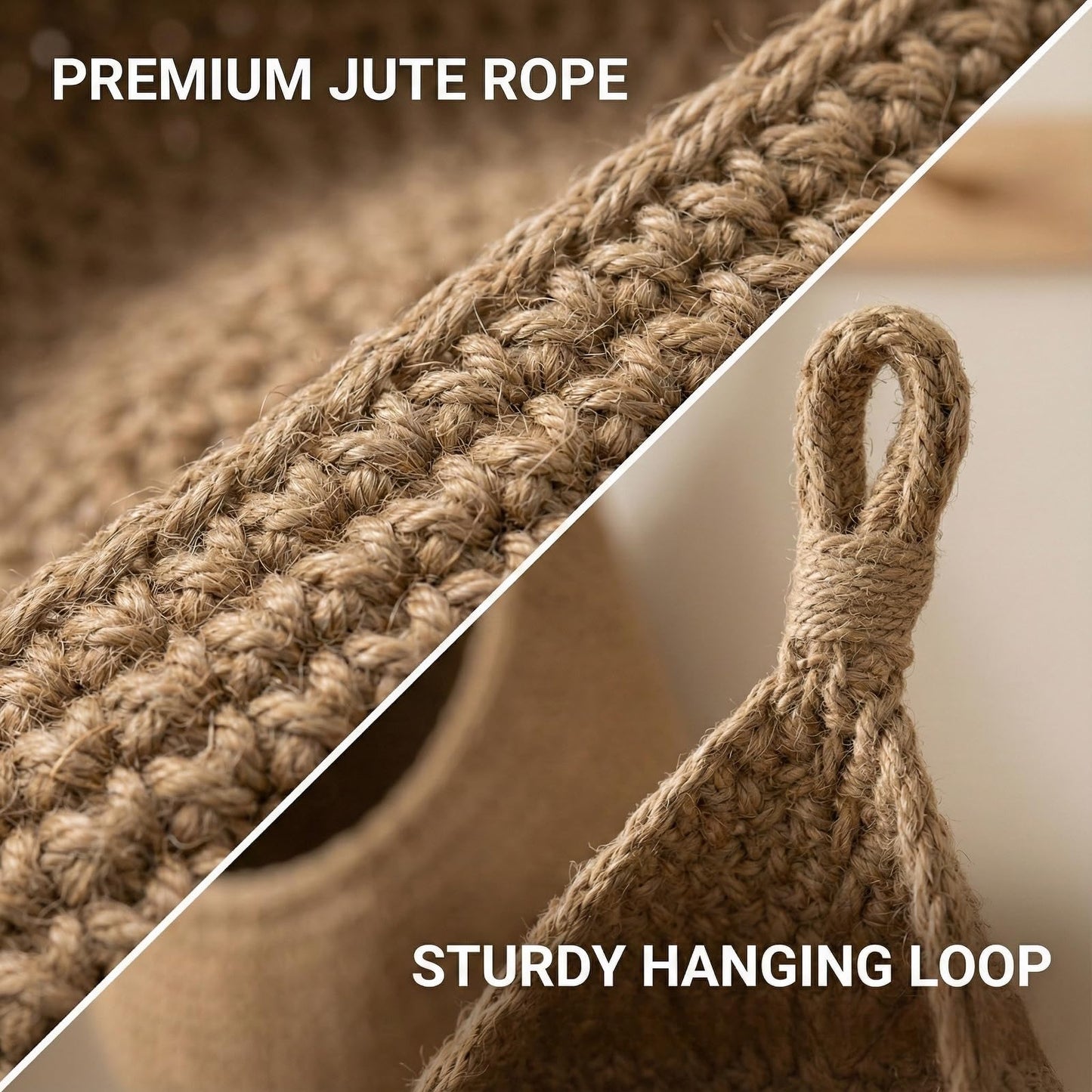 3 Pack Hanging Fruit Basket - Boho Kitchen Wall Decor for Vegetable Onion Potato Storage, Woven Teardrop Organizer - Cotton Rope