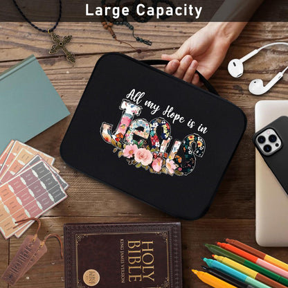 Bible Bags for Women Bible Study Supplies Book Covers with Zipper for Journaling, Bible Cover Case for Men, Organizer Tote Carrying Case with Strap Church Bags for Woman