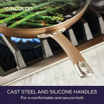 Circulon Premier Professional Hard Anodized Nonstick Cookware Induction Pots and Pans Set, 8 Piece - Bronze