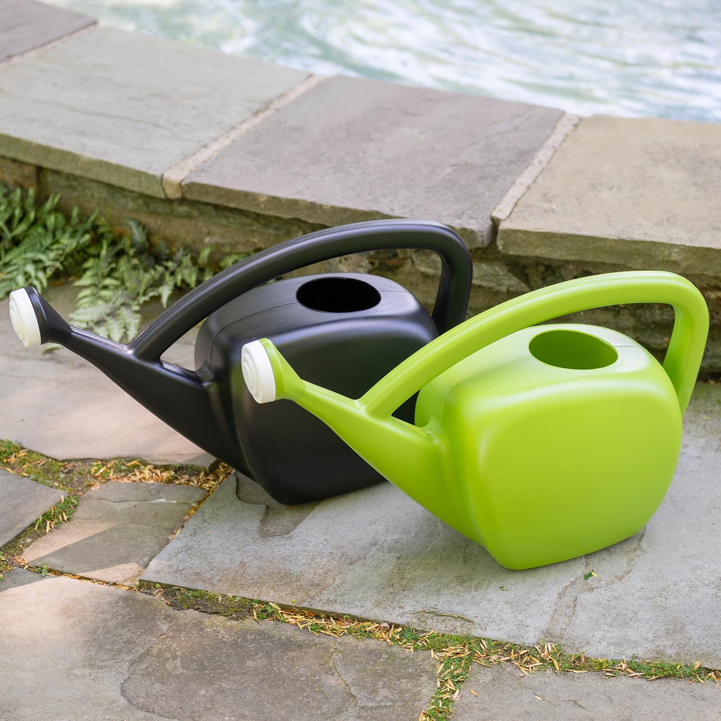 Root & Vessel 2 Gallon Watering Can Outdoor, Made in USA, Large Fill Hole & Long Spout & Handle for Ease of Use, Removable Nozzle, Outdoor & Indoor Use, Green
