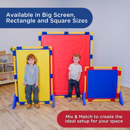 Children's Factory Replacement PlayPanel, Kids Room Divider Panel, Classroom Dividers, Free-Standing Partition for Daycare or Preschool, Cantilever Feet Not Included, Blue, Big Screen