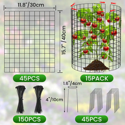 Nexum 45Pcs Plant Protectors from Animals – 16" x 12" Metal Tree Trunk Guards, Garden Plant Cloches & Expandable Plant Cages to Protect from Deer, Rabbits & Lawn